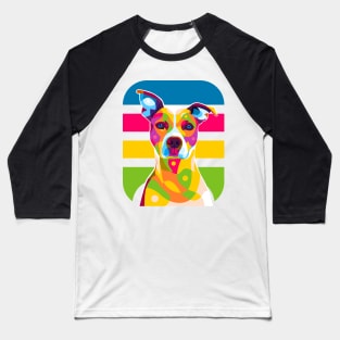 Dog Portrait Colorful Pop Art Baseball T-Shirt